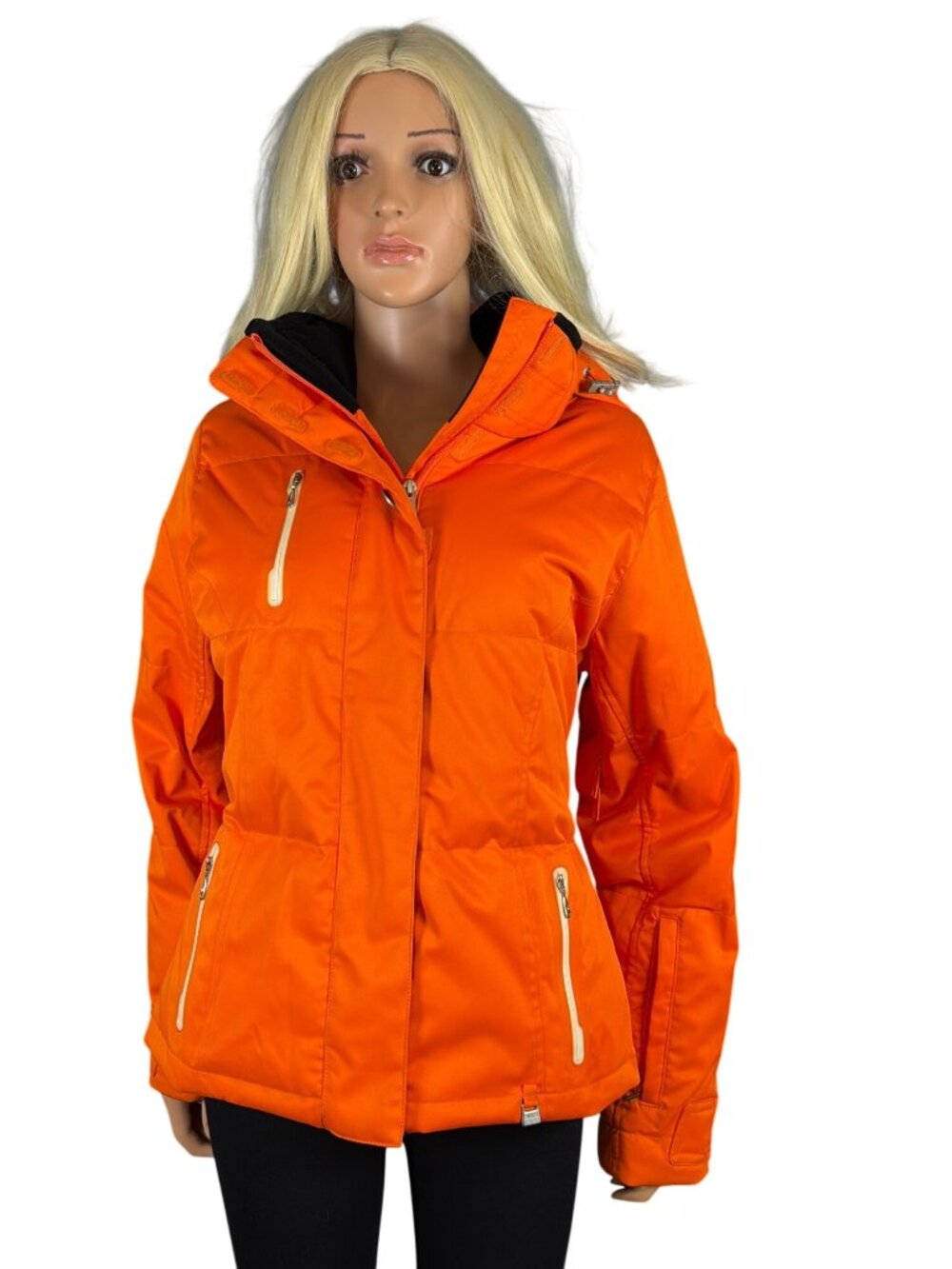 NILS Women’s 10 Performance Down Ski Jacket Orange Insulated Hooded